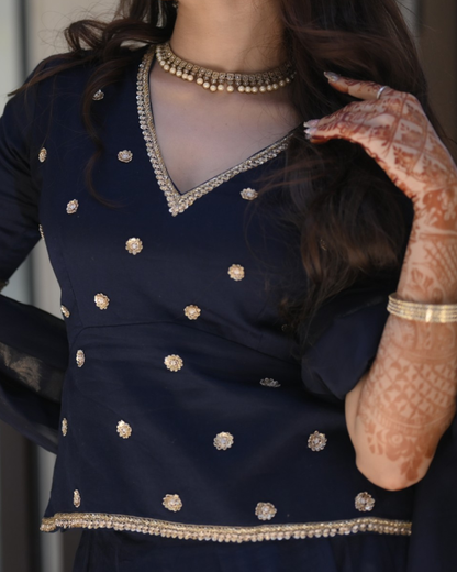 Noorani X Indigo Lehenga Set