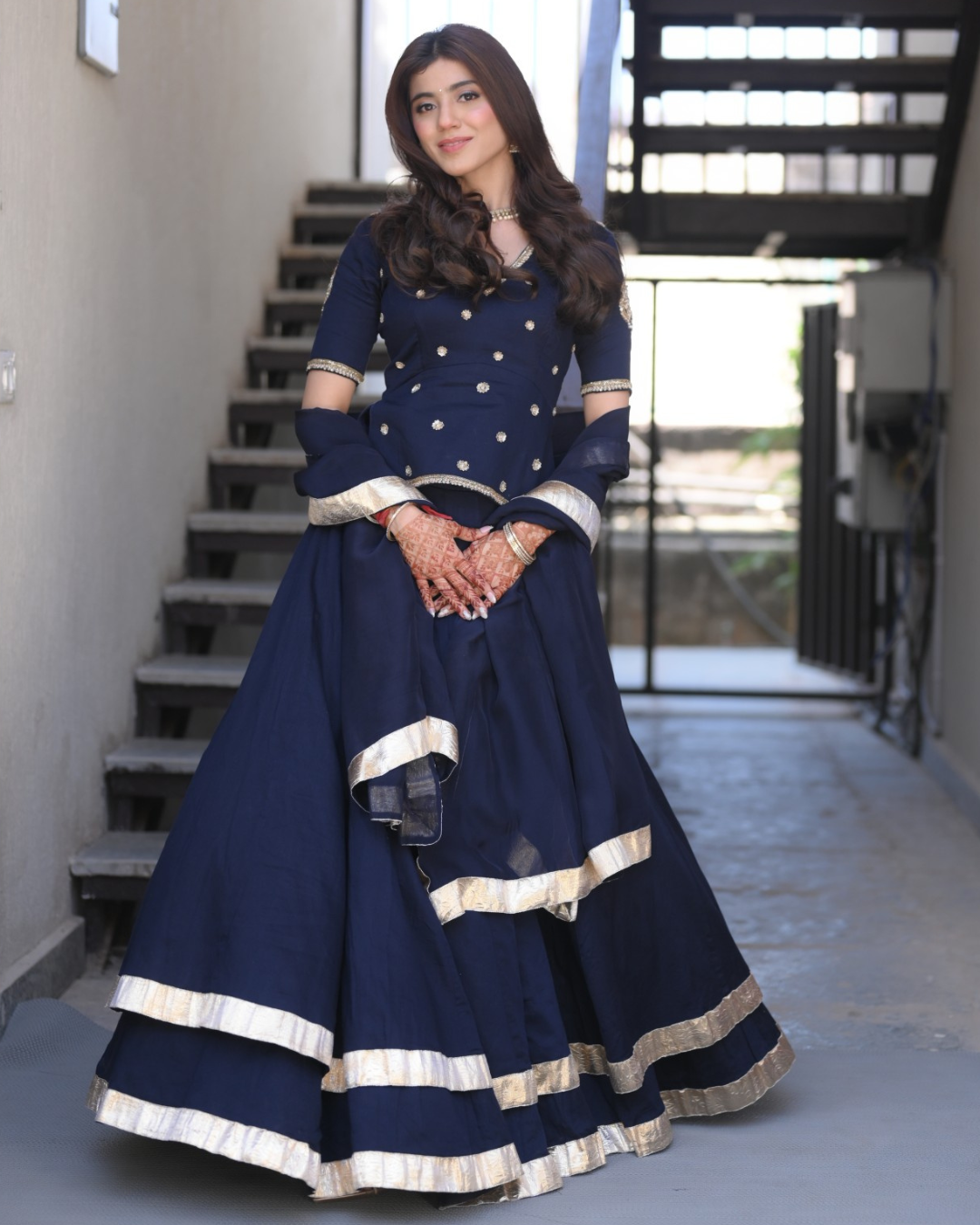 Noorani X Indigo Lehenga Set