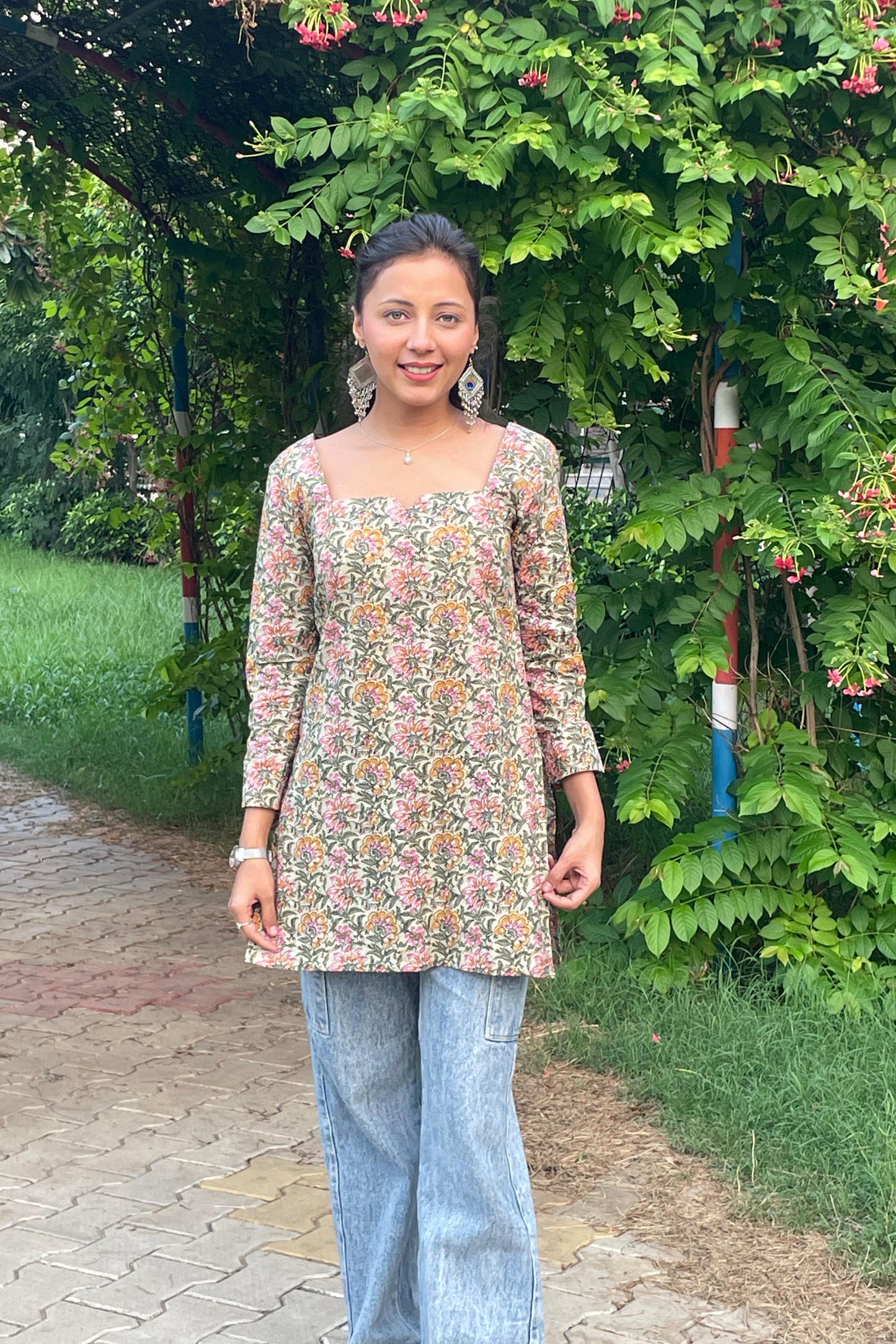 Floral x Cascade Kurti