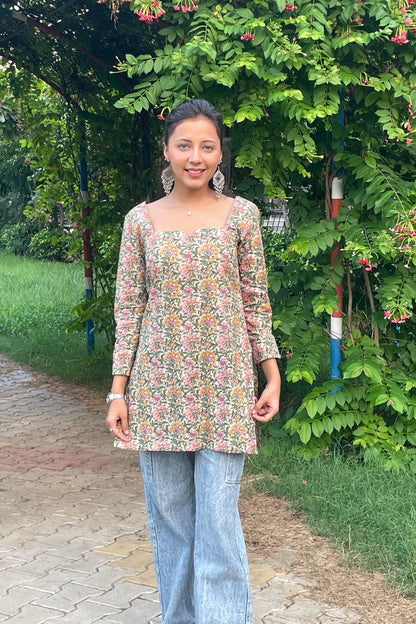 Floral x Cascade Kurti