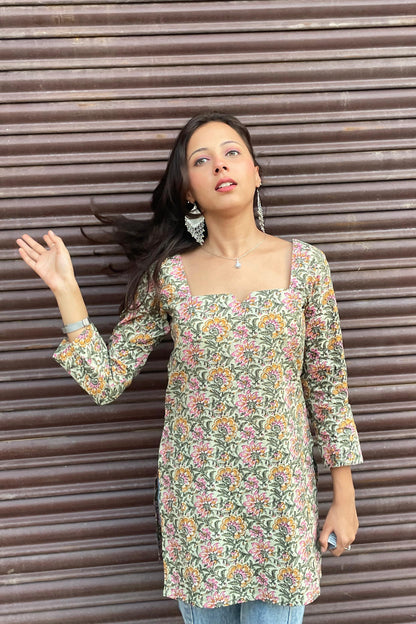 Floral x Cascade Kurti