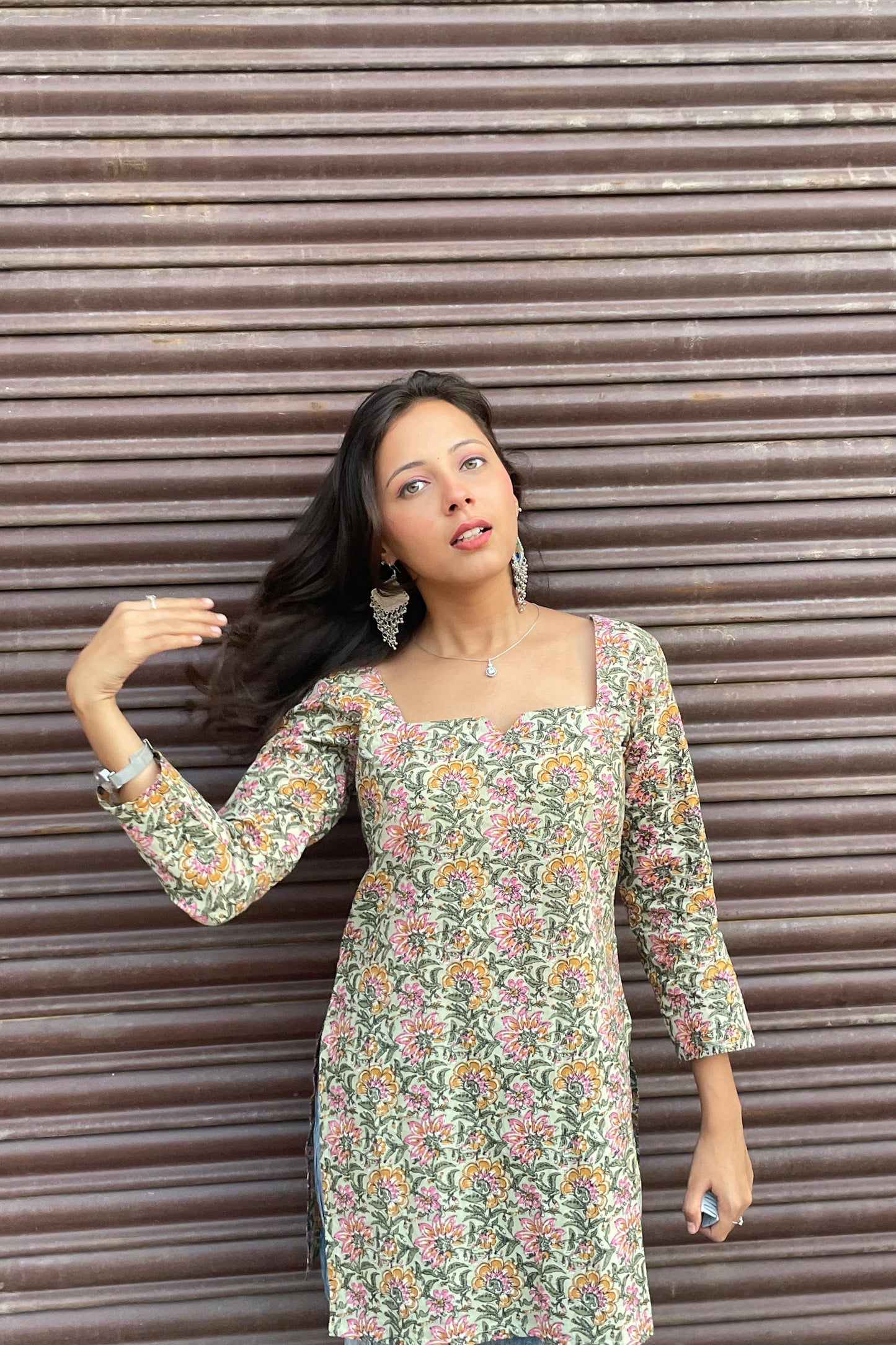 Floral x Cascade Kurti